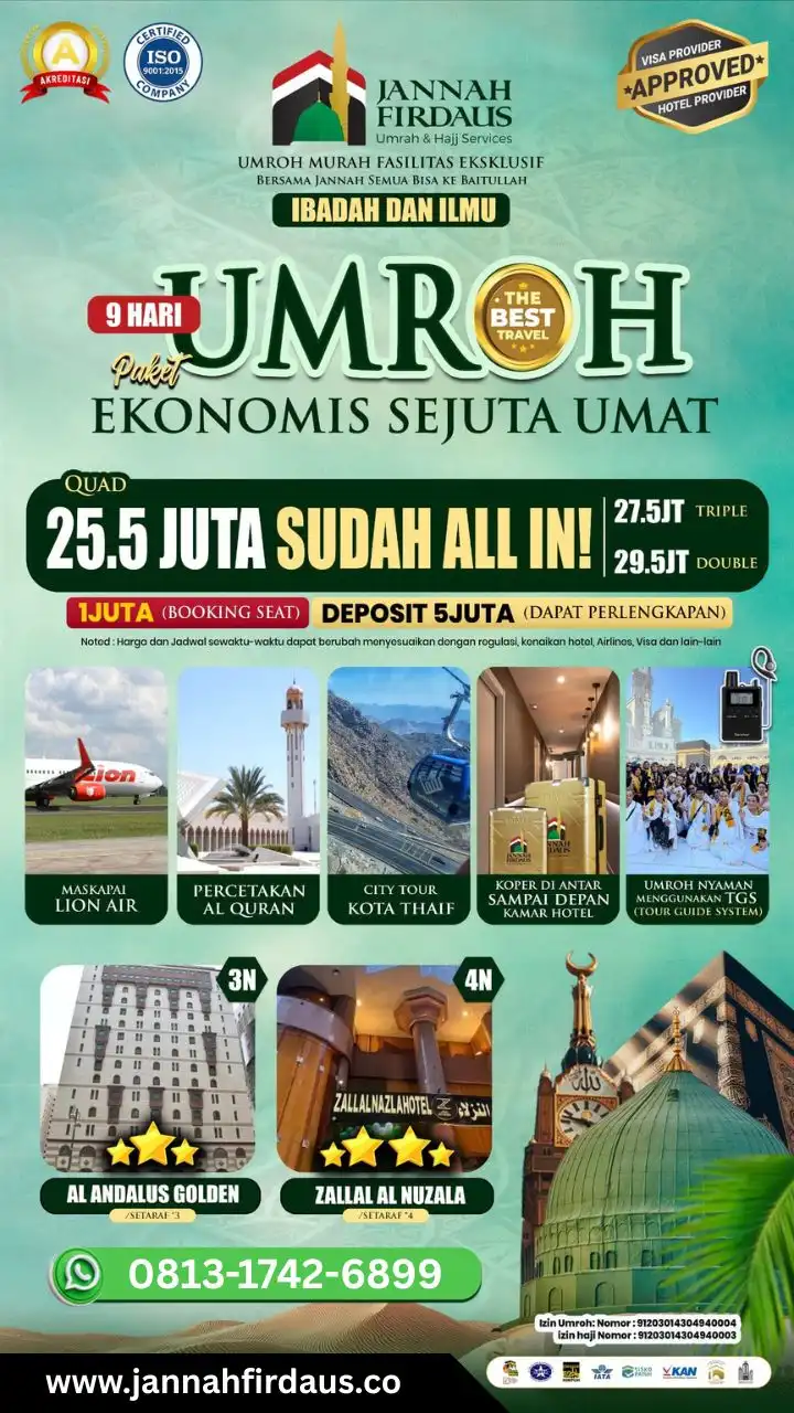 Biaya Umroh 9 Hari 2025 Terbaru Travel Jannah Firdaus